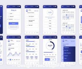 deliveri app Ui Kit Screen vector free download