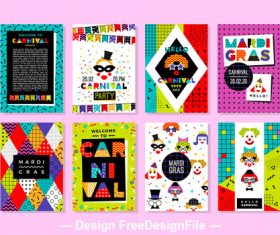 Banner Carnival Templates in Memphis Style vector