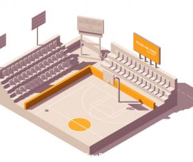 Basketball court building vector