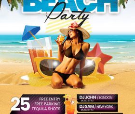 Beach Party Poster with flyer psd template