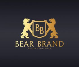 Bear brand logo gold vector