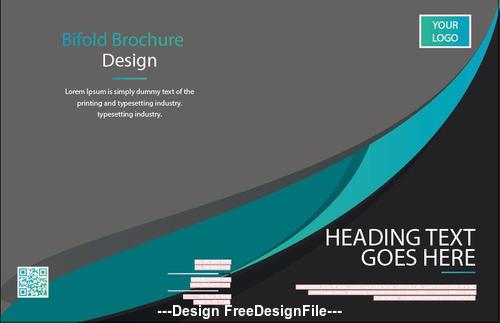 Bifold brochure and QR code in logo vector