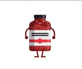 Big medicine bottle expression cartoon vector