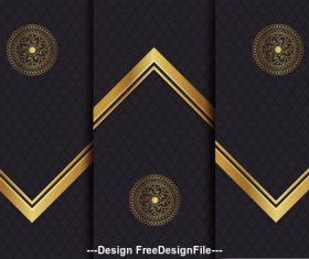 Black background abstract floral art template vector