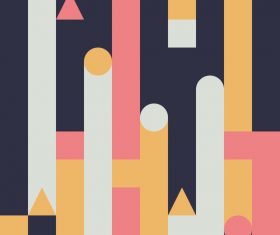 Black background colored castles abstract geometric vector