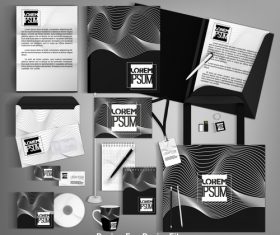 Black card brochure cover design vector