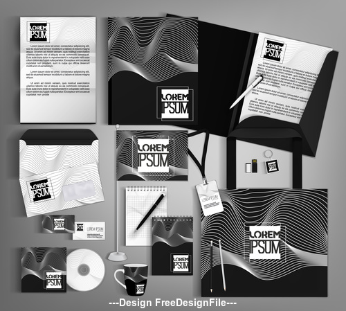 Black card brochure cover design vector