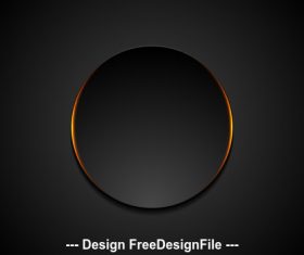 Black circle with orange glowing light background vector