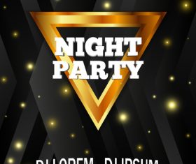 Black night party flyer template vector