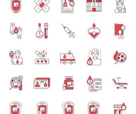 Blood Donation FlatOutline vector
