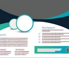 Blue and green bifold brochure vector