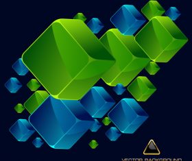 Blue and green squares vector illustration