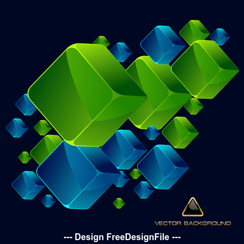Blue and green squares vector illustration