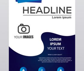 Blue annual report cover template vector