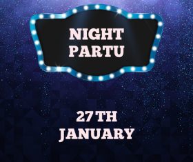 Blue night party flyer template vector