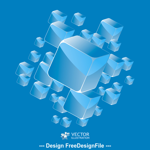 Blue square pattern vector
