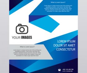 Blue stripe brochure cover template vector