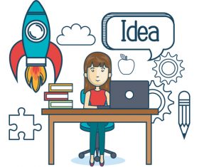 Business concept cartoon illustration vector