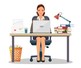 Business office female staff vector