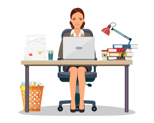 Business office female staff vector