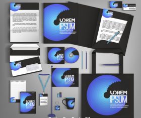 Business set stationery card brochure design vector