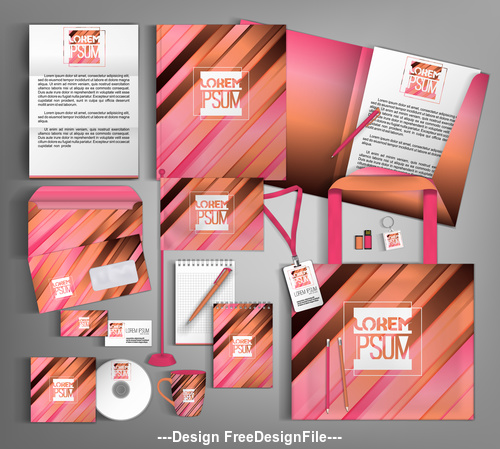 Business set stationery vector