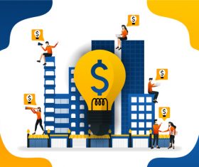 Businessman idea business template vector 05