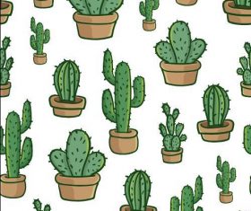 Cactus seamless background pattern vector