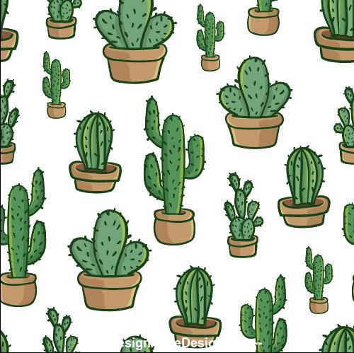 Free Vector, Cactus pattern