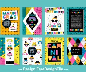 Carnival Templates in Memphis Style Collection Banner vector