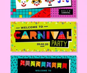 Carnival Templates in Memphis Style vector