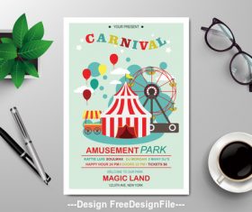Carnival subjects flyers vector