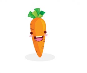 Carrot organic vegetables cartoon expression vector