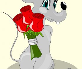 2020 cartoon rat new year vector