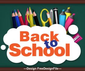 Cartoon Back to school cover vector