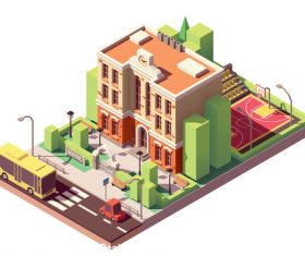 Cartoon architecture school vector