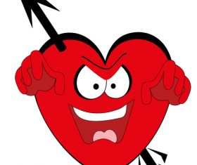 Cartoon arrow through the heart vector