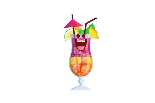 Cartoon cocktails vector