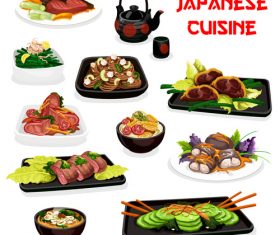 Cartoon cover japan cuisine vector