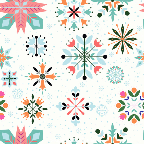 Cartoon floral seamless pattern vector