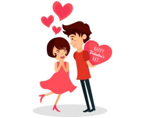 Cartoon happy valentine day vector