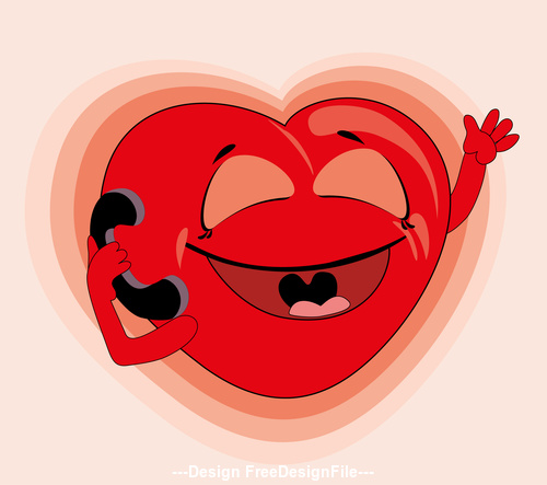 Cartoon heart conversation vector