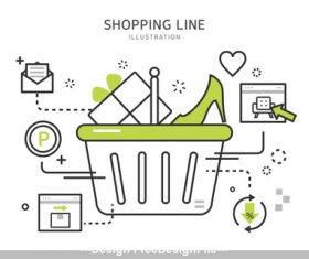 Cartoon line shopping Illustration vector
