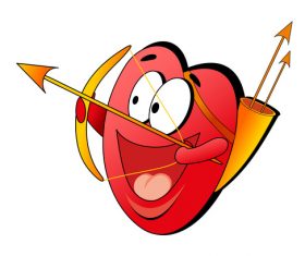 Cartoon love arrow vector