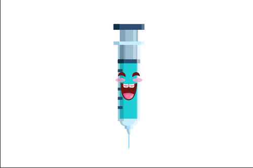 Cartoon needle expression vector illustration
