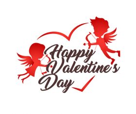 Cartoon romantic happy valentine card vector