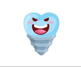 Cartoon tooth expression vector illustration