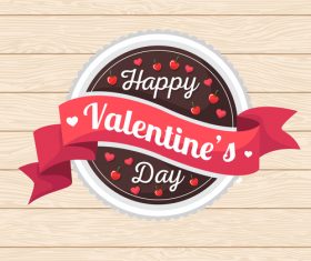 Cartoon valentine day cake vector