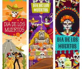 Celebrate Mexico dead day banner vector