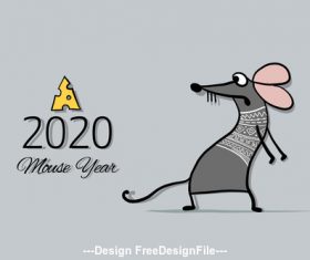 China rat new year 2020 funny cartoon vector 01